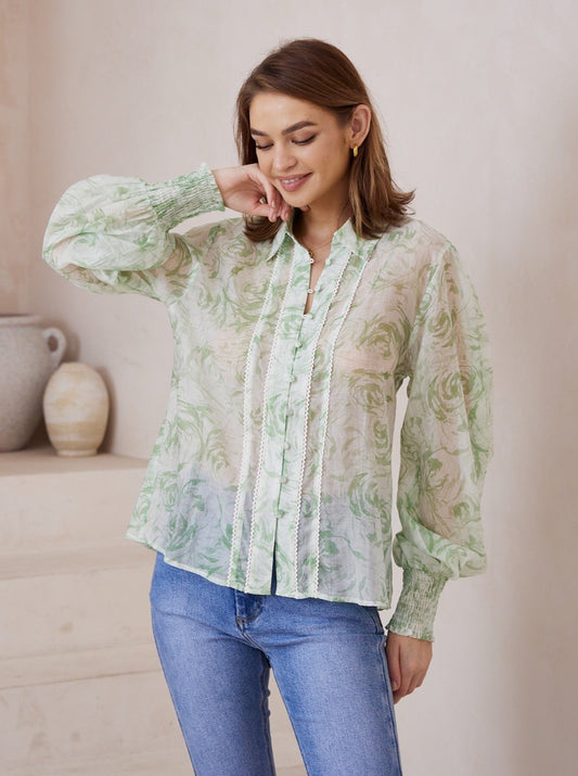 Green Print Shirt