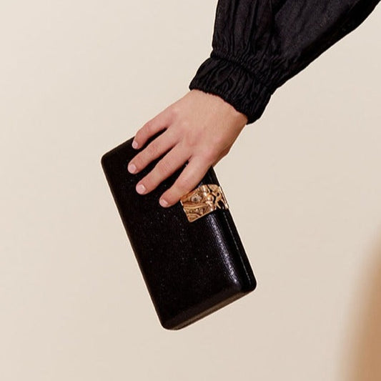 Shimmer Black Clutch