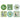 Cocktail Hour Ceramic Coasters Green