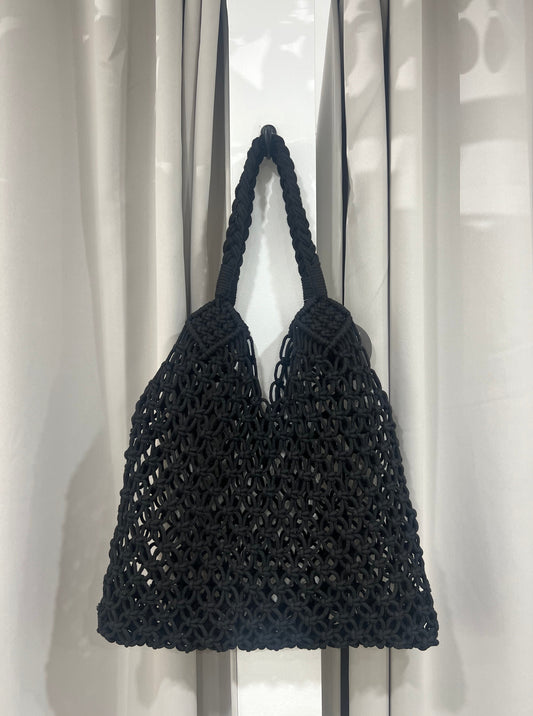 Crotchet Tote Bag Black