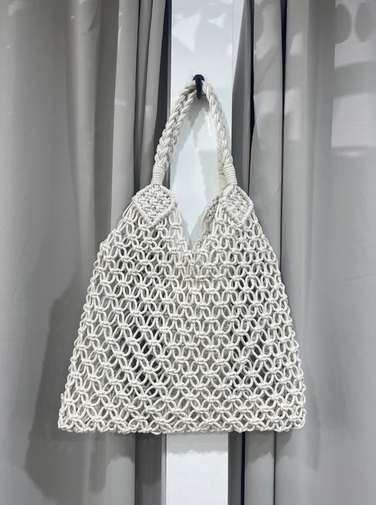 Crotchet Tote Bag White