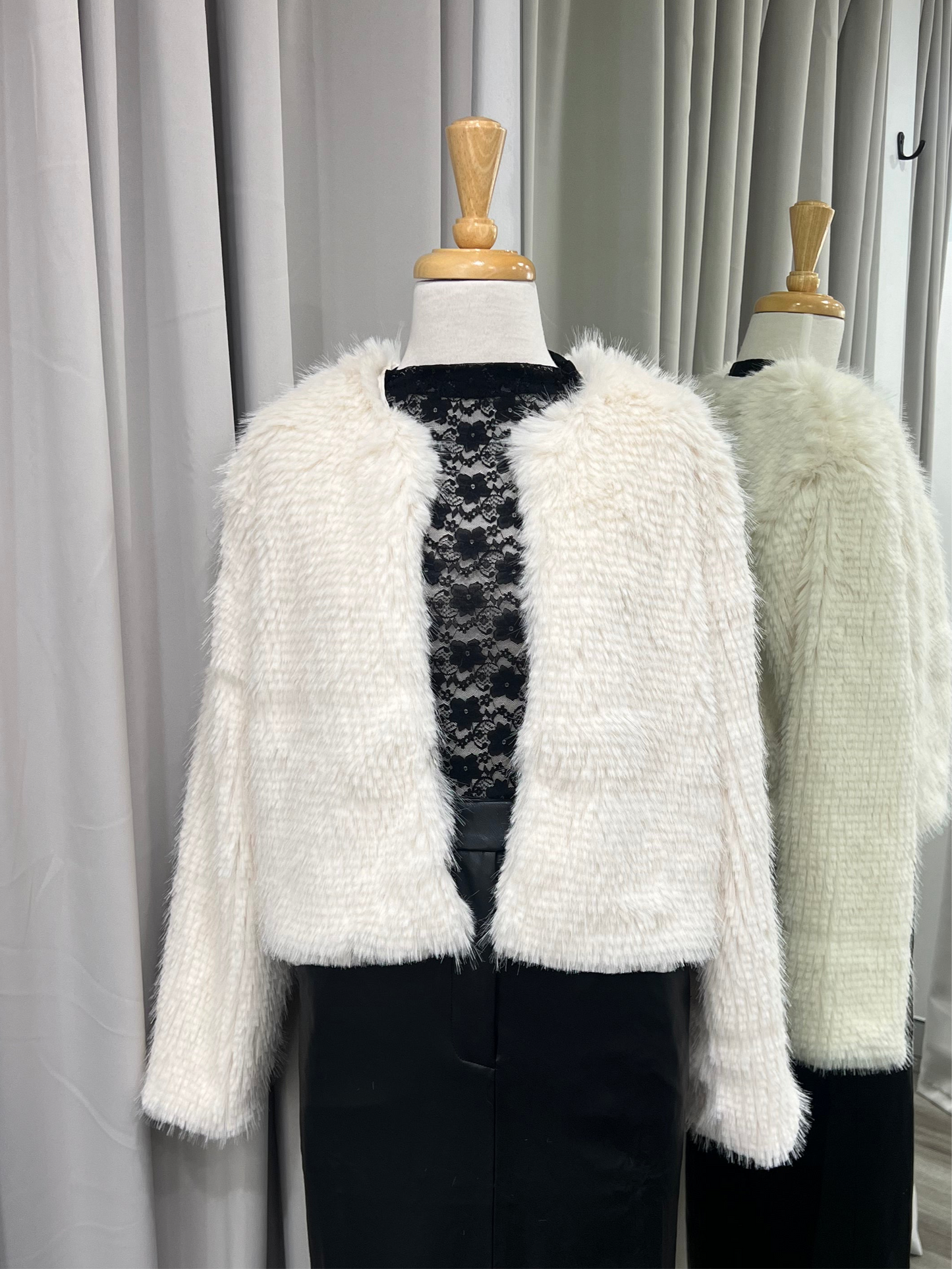 Faux Fur Jacket White