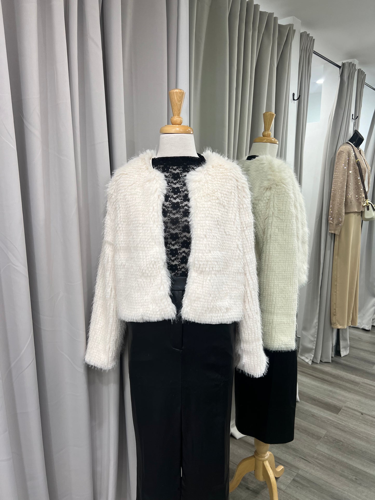 Faux Fur Jacket White