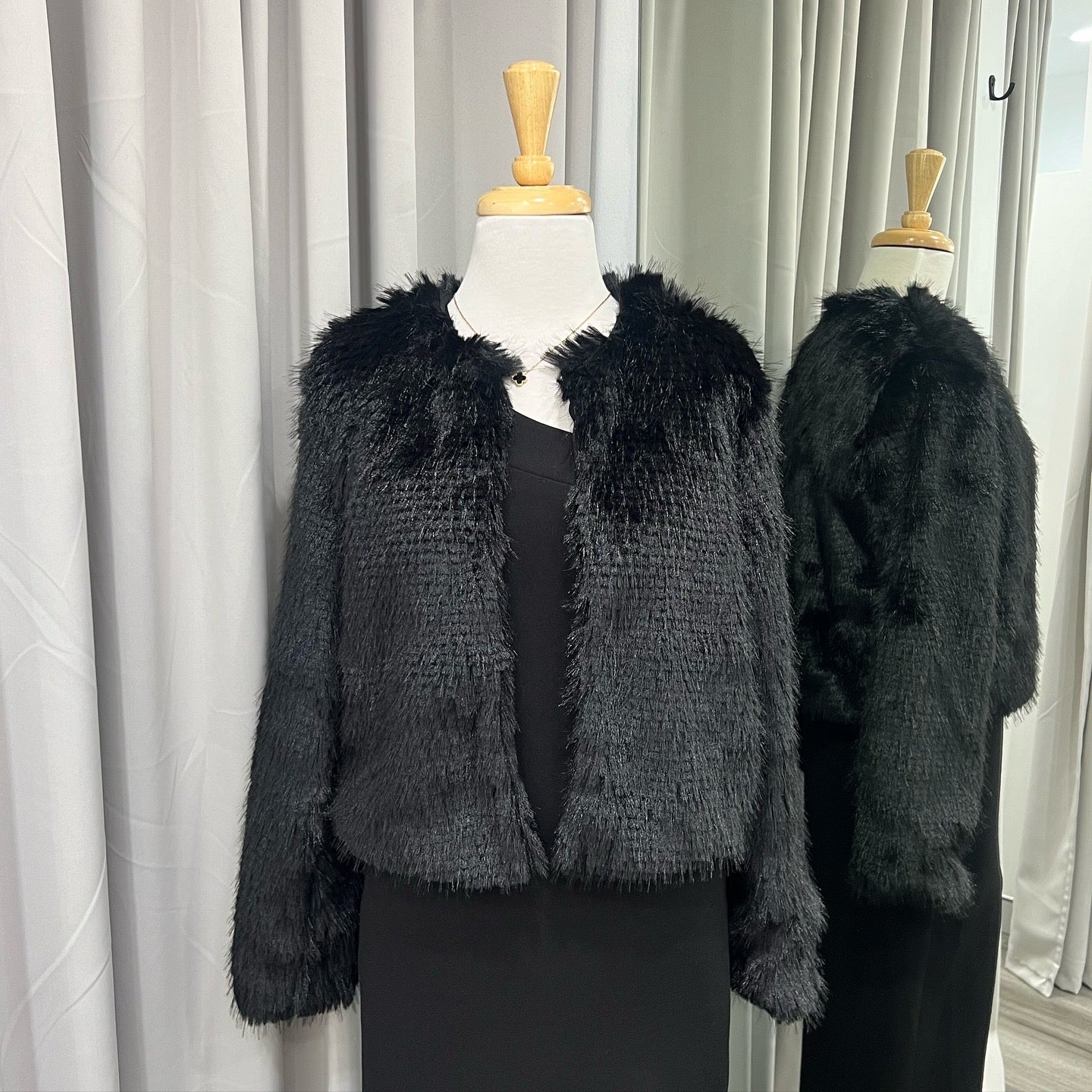 Faux Fur Jacket Black