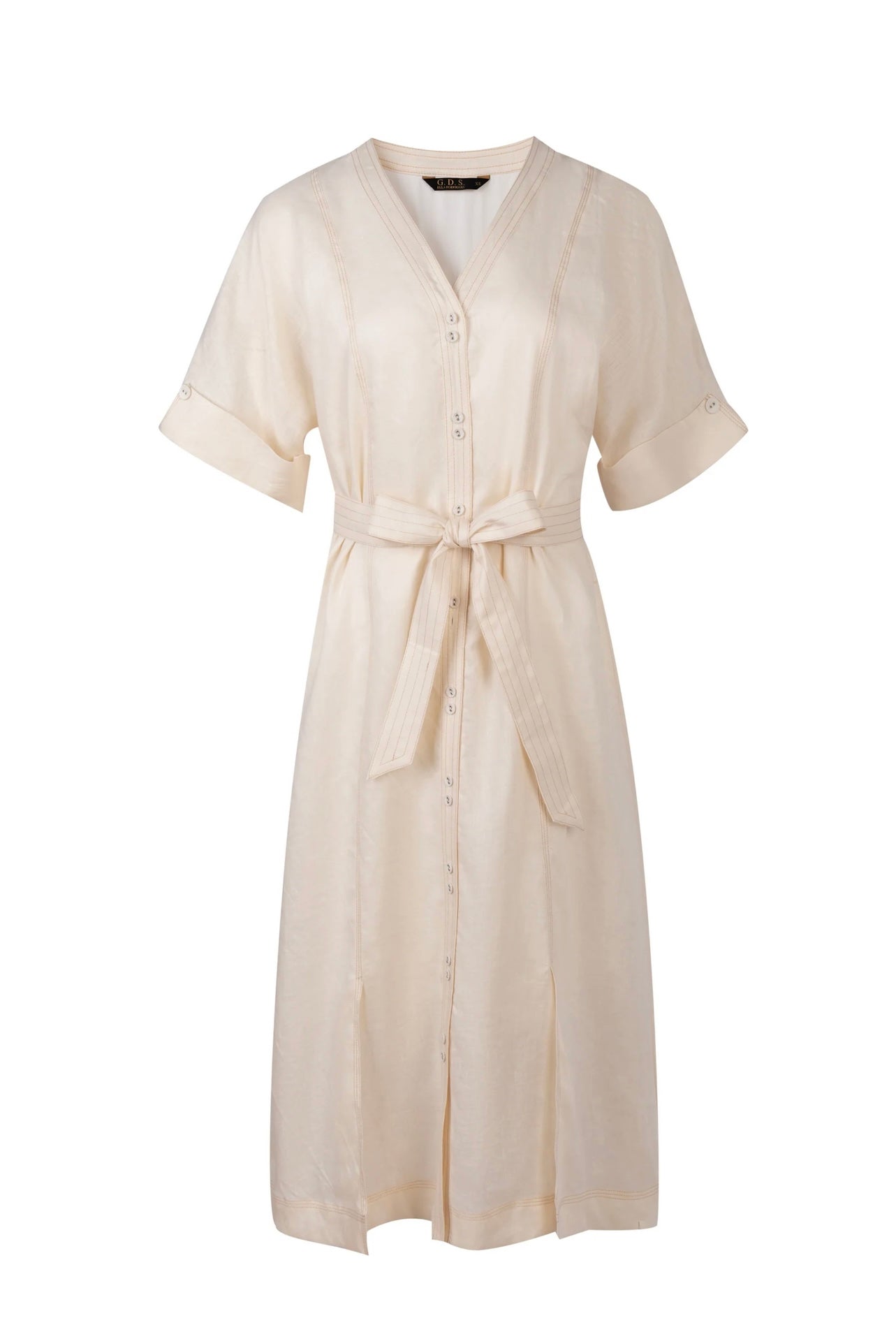 GDS Marceline Linen Dress Lily White