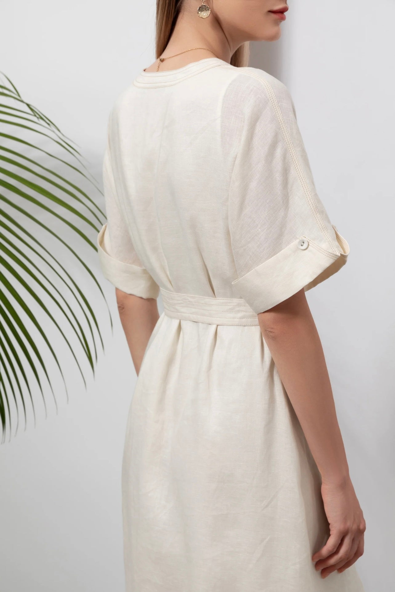 GDS Marceline Linen Dress Lily White