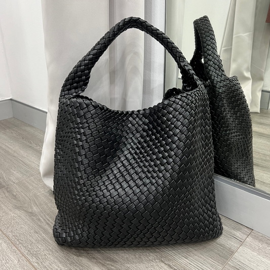 Woven Tote Bag Black