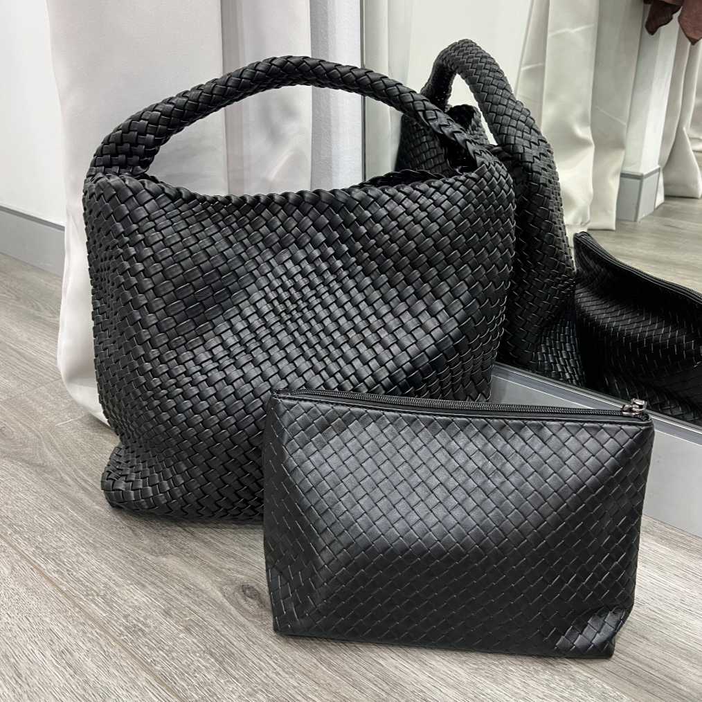 Woven Tote Bag Black