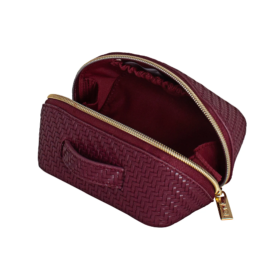 Small Beauty Bag - Herringbone Plum