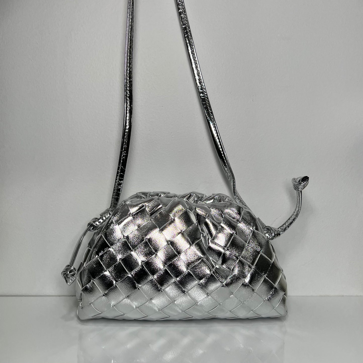 Small Woven Bag Silver